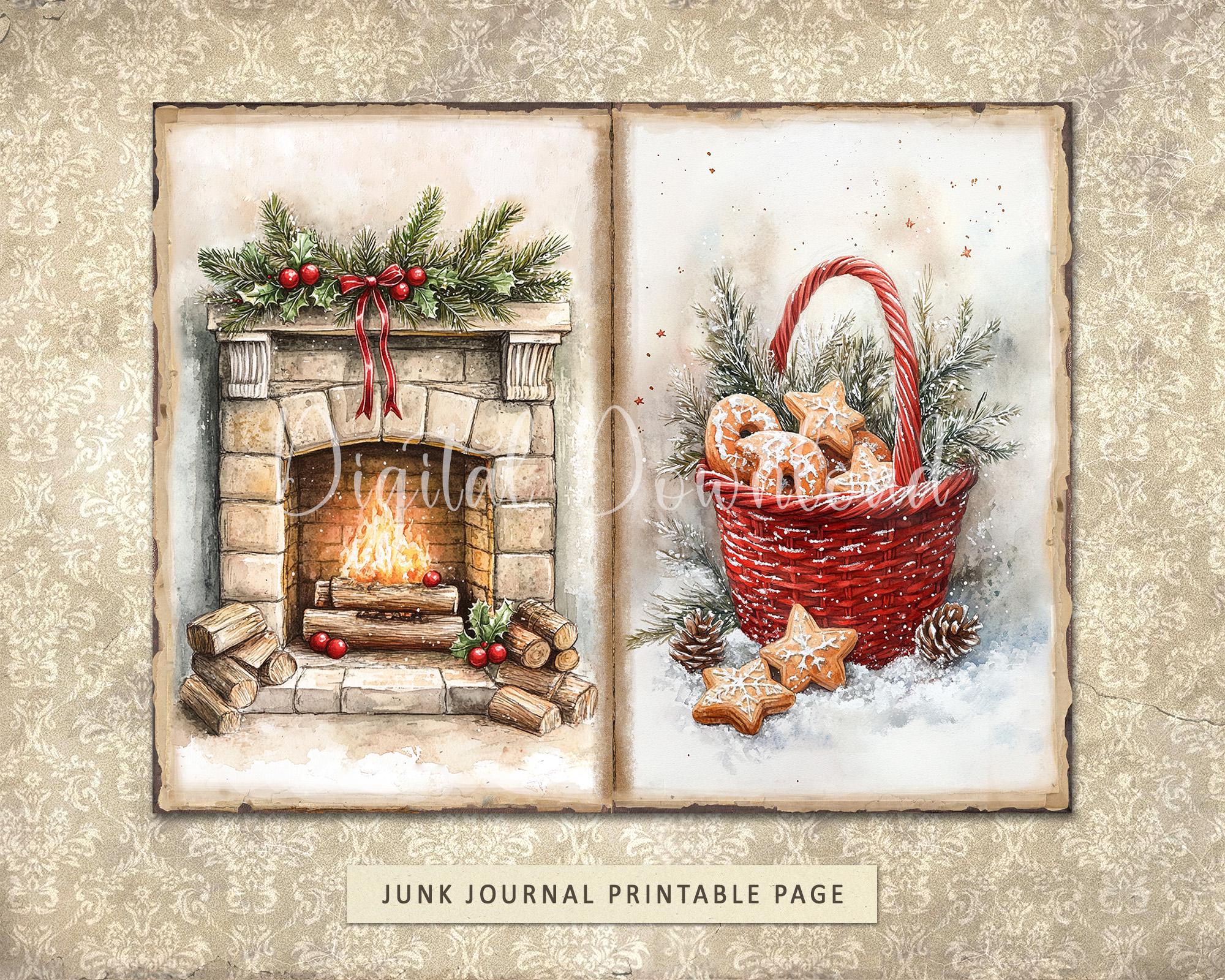 Rustic Christmas #3 Junk Journal Kit: Winter Ephemera, Printable ...