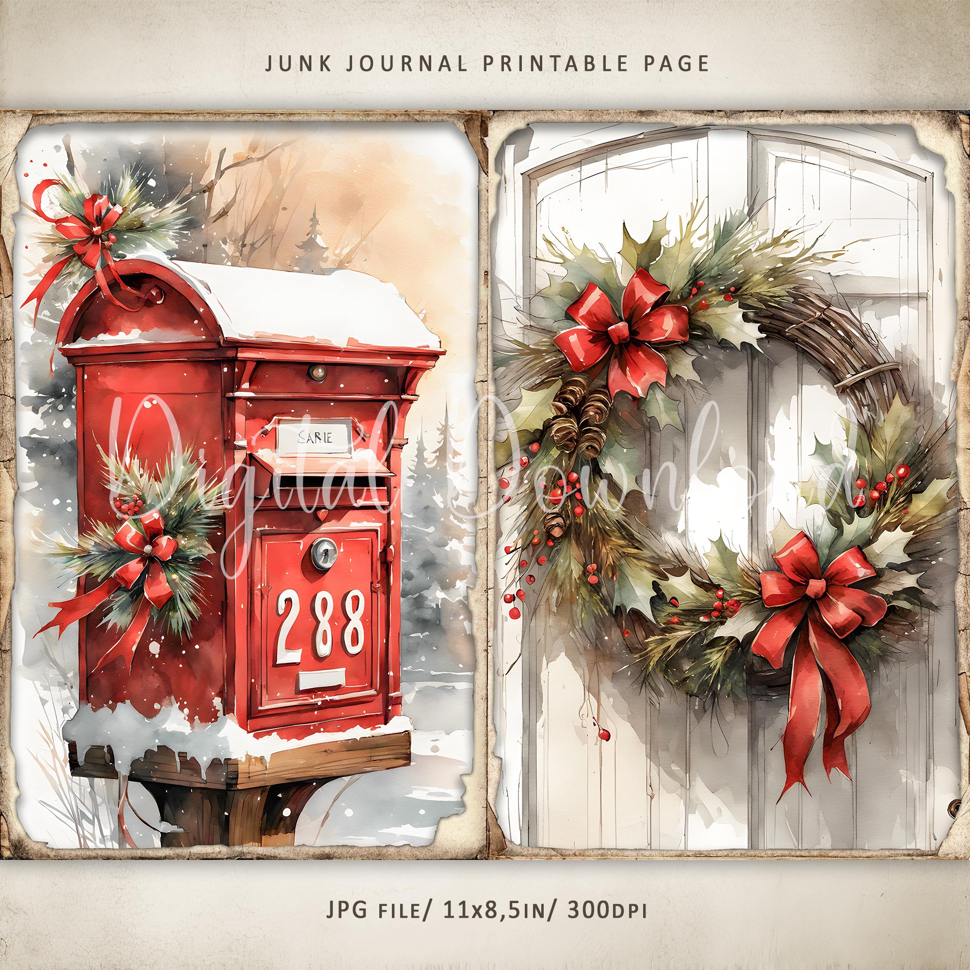 Rustic Christmas #1 Junk Journal Kit: Cozy Winter Printable Pages ...