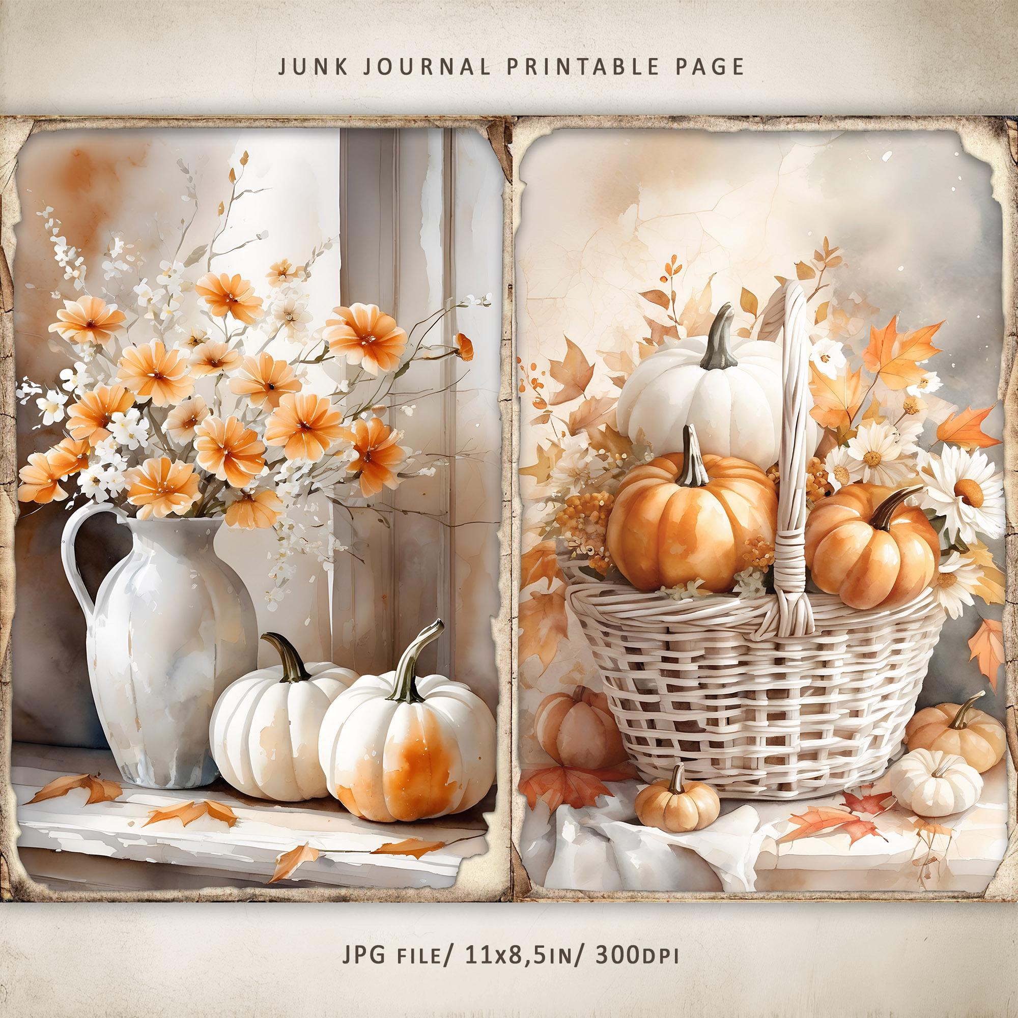 Rustic Autumn-3 Junk Journal Kit, Vintage Autumn Printable Pages ...