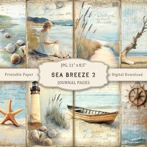 Sea Breeze #2 Junk Journal Kit: Marine Ephemera, Beach Collage, Nautical Scrapbook Paper (Digital Download)