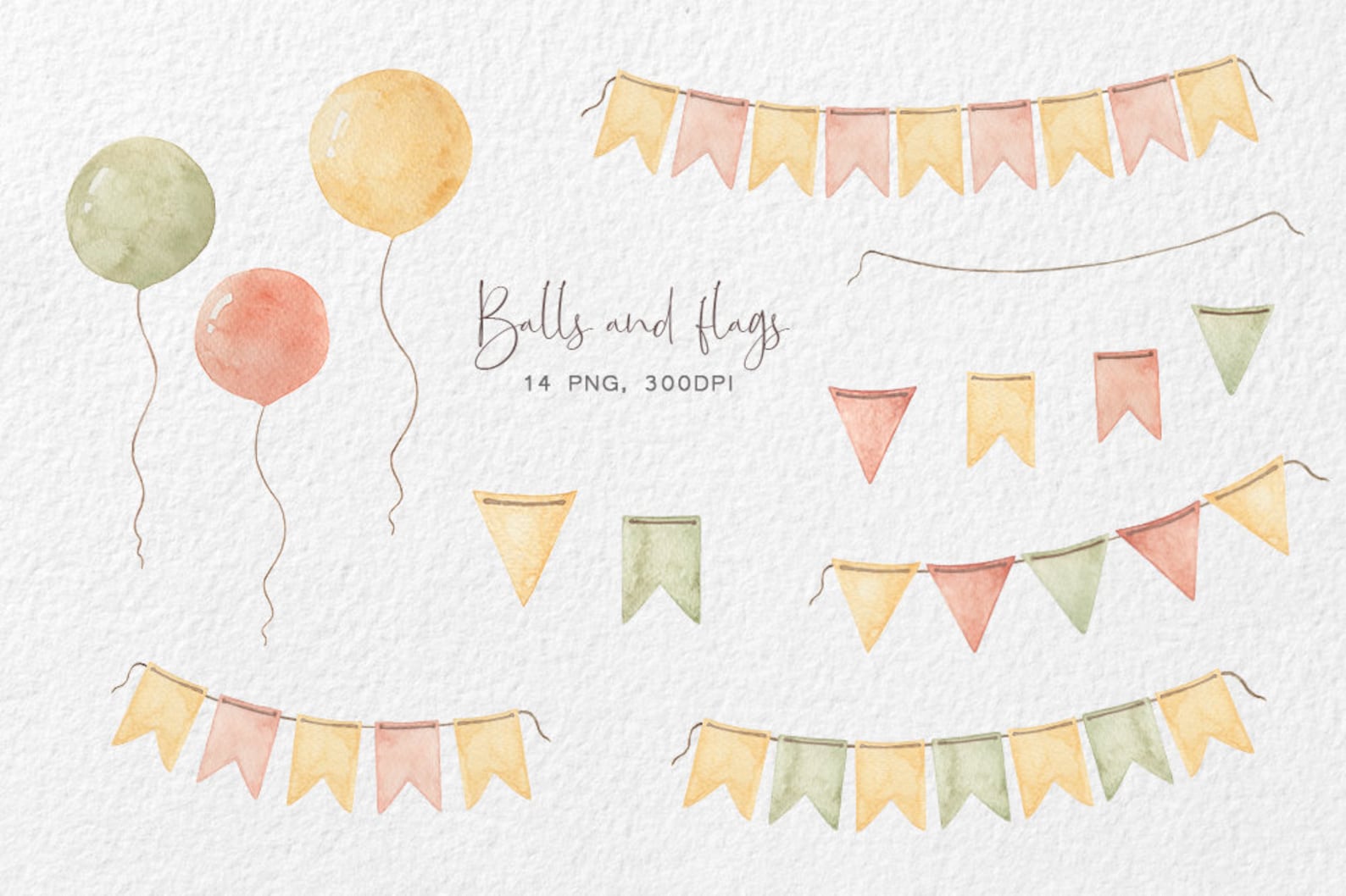 Watercolor Clipart Birthday PNG, Balloons Clipart, Children's Shower ...