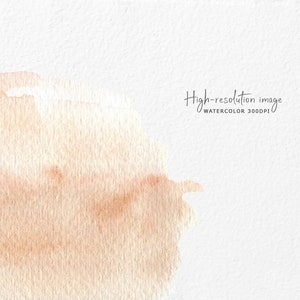 May include: A watercolour design featuring a gentle peach-toned wash against a textured white backdrop. The image includes the text "High-resolution image" and "WATERCOLOR 300DPI".