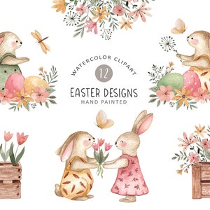 Motif de Pâques avec des lapins, sublimation de Pâques, décoration de Pâques, décoration pour enfants pour le scrapbooking, autocollants pour agenda, impression d'images