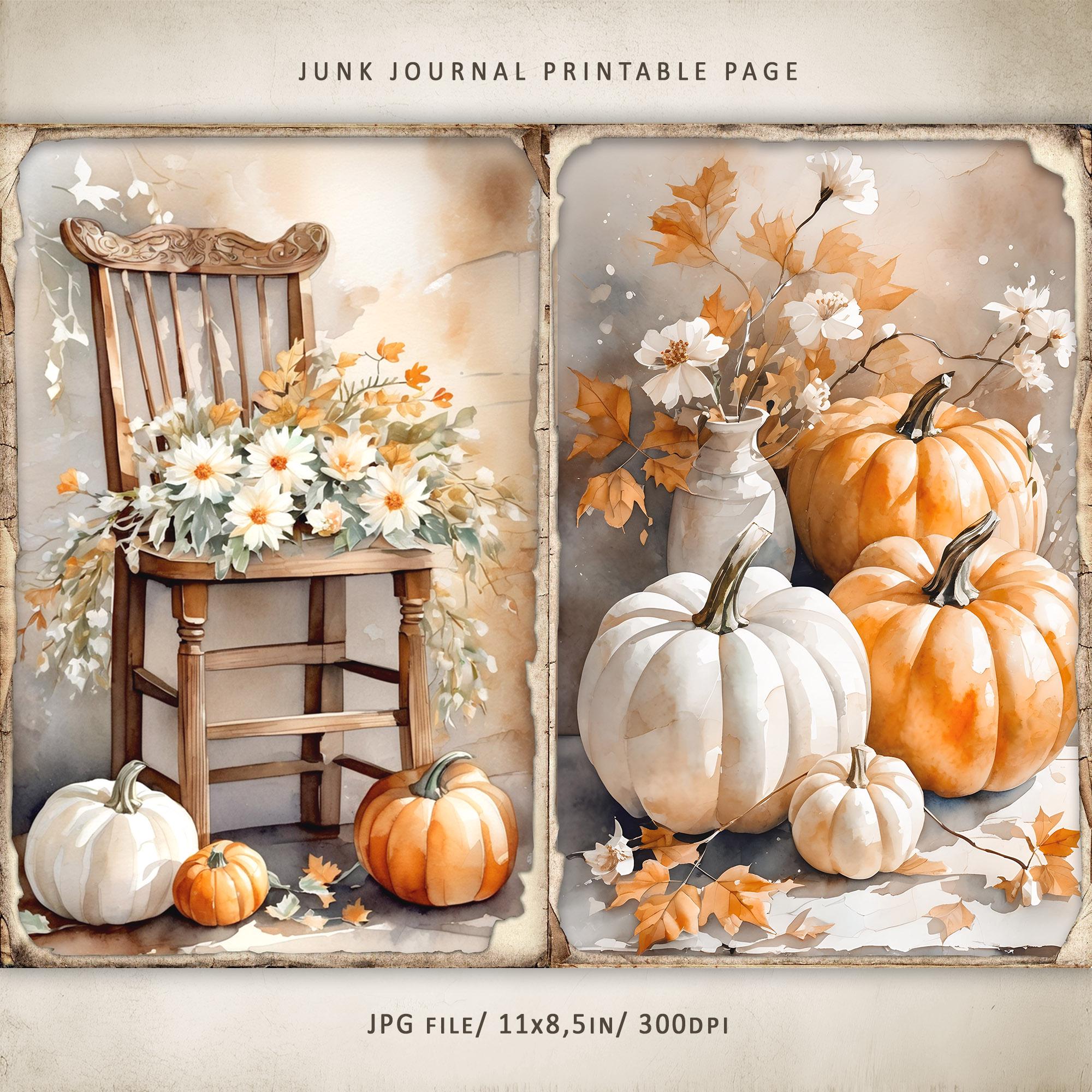 Rustic Autumn-3 Junk Journal Kit, Vintage Autumn Printable Pages ...