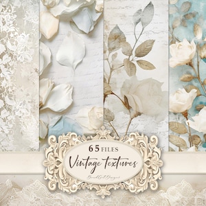 Shabby Chic Papier, Rosen Junk Journal Seiten, Vintage Romantisches Papier, Scrapbooking Papier, Viktorianische Rosen Blumen, Vintage Printable Papier