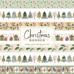 Weihnachten Rahmen Clipart, Urlaub Rahmen Set, Rahmen, Tannenbäume, Weihnachtscliparts, Weihnachtsgeschenk, Weihnachtsrahmen, Einladung