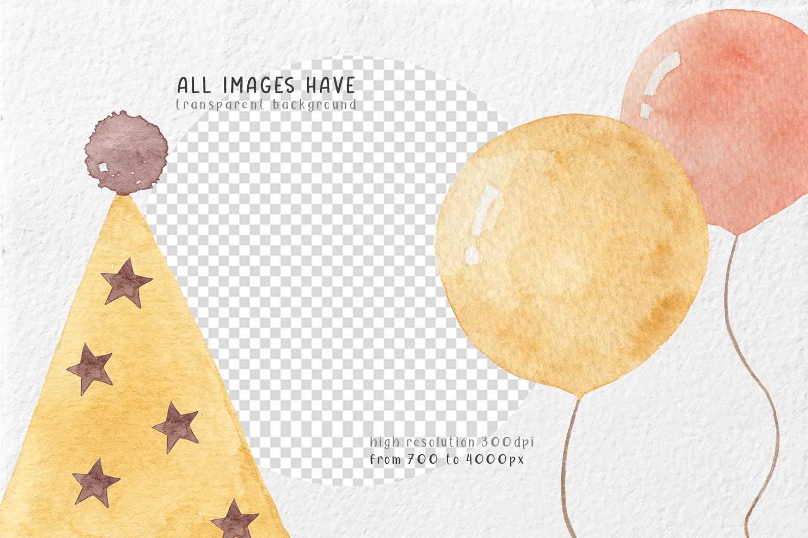 Watercolor Clipart Birthday PNG, Balloons Clipart, Children's Shower ...