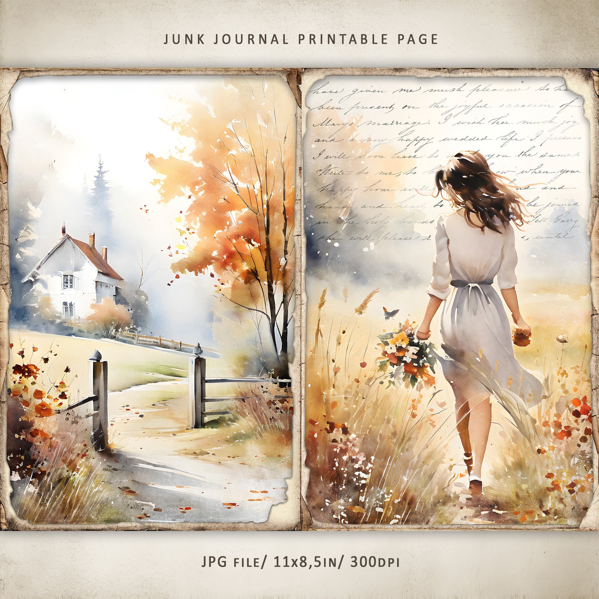 Cozy Autumn-1 Junk Journal Kit, Autumn Printable Pages, Fall Junk ...