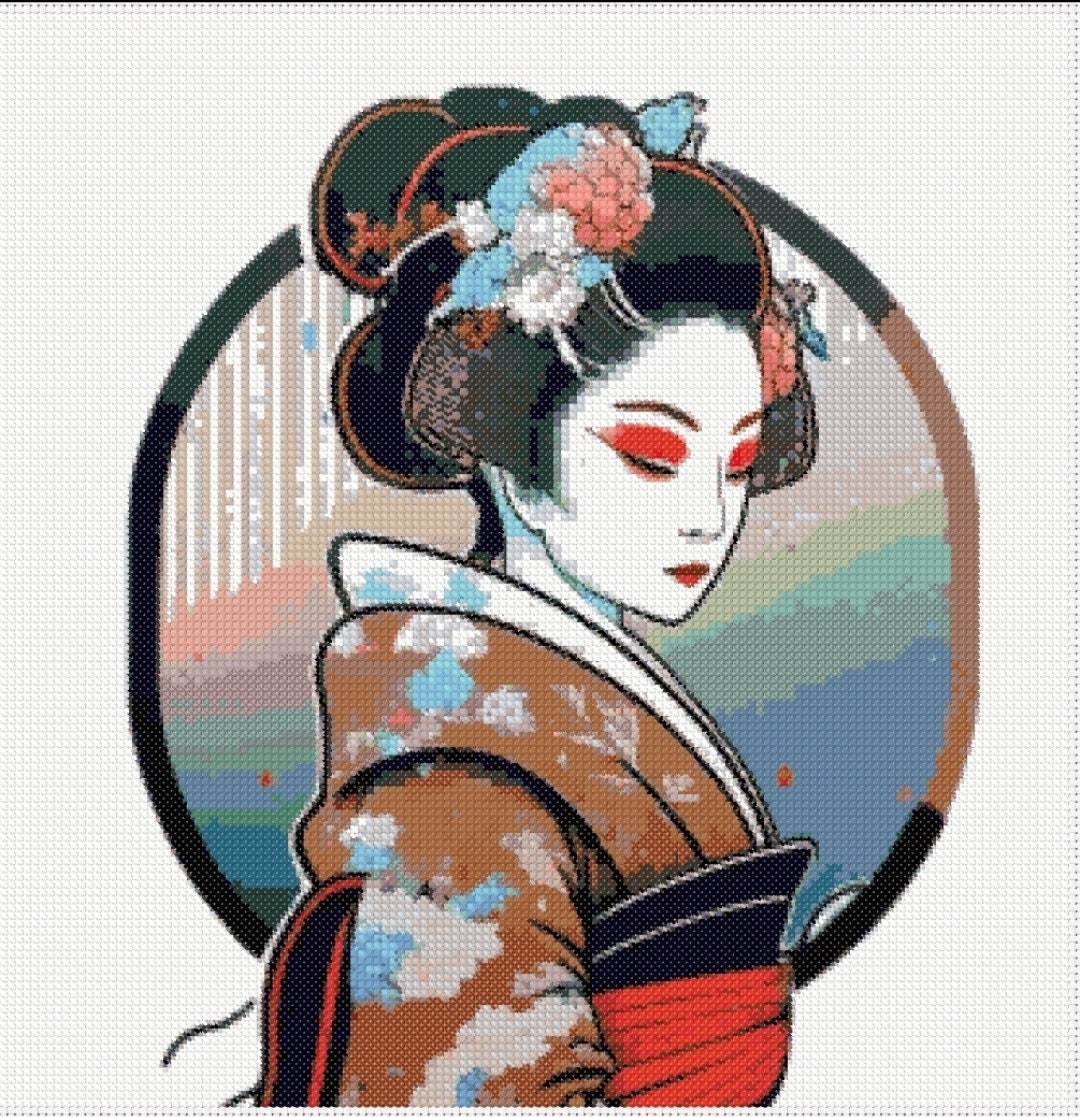Geisha Cross Stitch Geisha Cross Stitch Pattern Geisha's - Etsy