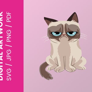Grumpy Cat Artwork SVG | PNG | PDF