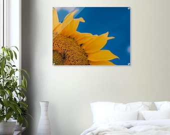 Sunflower with Bee on Acrylic Print