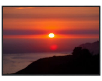 Big Sur Sunset Blur on Museum-Quality Matte Paper Wooden Framed Poster