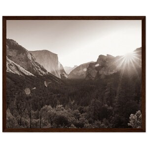 Yosemite Valley Sunrise in Black and White on Museum-Quality Matte Paper