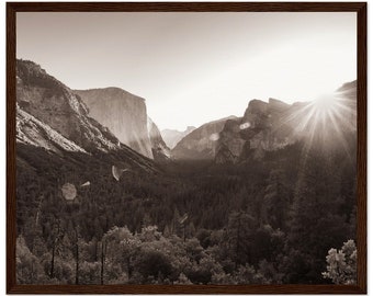 Yosemite Valley Sunrise in Black and White on Museum-Quality Matte Paper