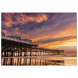 San Diego&#39;s Crystal Pier at Sunset on Aluminum Print