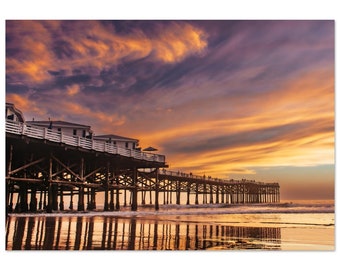 San Diego's Crystal Pier at Sunset on Aluminum Print