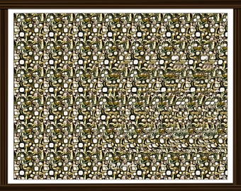 Letter G Stereogram V3 Downloadable Ready to Print Fun Unique Illusion Art Hidden 3D