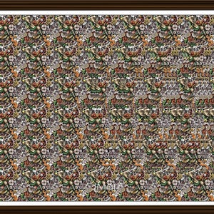 Letter W Stereogram V3 Downloadable Ready to Print Fun Unique Illusion Art Hidden 3D