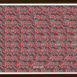 Letter V Stereogram Downloadable Ready to Print Fun Unique Illusion Art