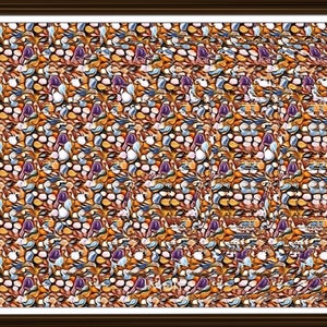 Lettre J stéréogramme téléchargeable prêt à imprimer Fun Unique Illusion Art