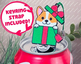 Tab Buddies Doggy Surprise – Cute soda can tab opener keychain for kids, long nails, assistive - Christmas present dog pup stocking stuffer