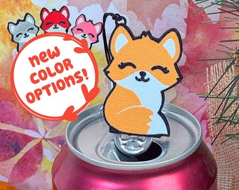 Abridor de pestañas Fox Drink con correa de llavero - Tecnología de asistencia adaptativa para luchas manuales - Kawaii Kitsune Vixen Arctic Lovers Gift Present