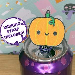 Leuke Halloween-pompoenfrisdrankblikopener met sleutelhangerriem - Unieke Trick or Treat Toy Swag - Fall Lovers Present - Handy Kids Herfstcadeau