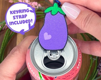 Eggplant Love Tab Buddy - Cute Soda Can Tab Opener, Funny