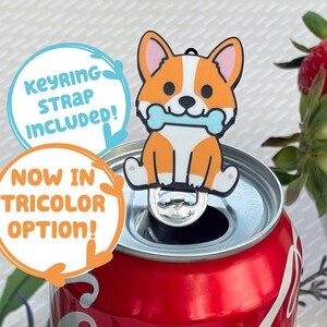 Tab Buddies Corgis - Süßer Getränkedosen Öffner Schlüsselanhänger - Hilfe für Kinder, lange Nägel, anpassbar, Geschenk für schmerzende Hände, dreifarbig