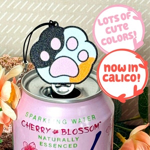 Tab Buddies Kitty Paw – Cute soda can tab opener help for kids, long nails, adapt; fun assistive cat gift present for sore hands, calico