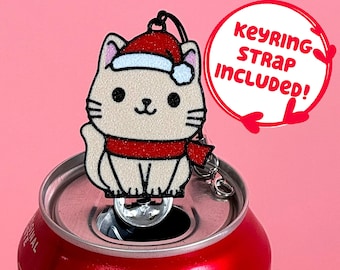 Tab Buddies Santa Kitty – Cute soda can tab opener help for kids, long nails, adapt