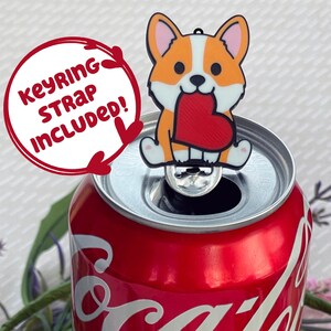 Tab Buddies Cupid Corgi – Cute soda can tab opener help for kids, long nails, adapt, heart