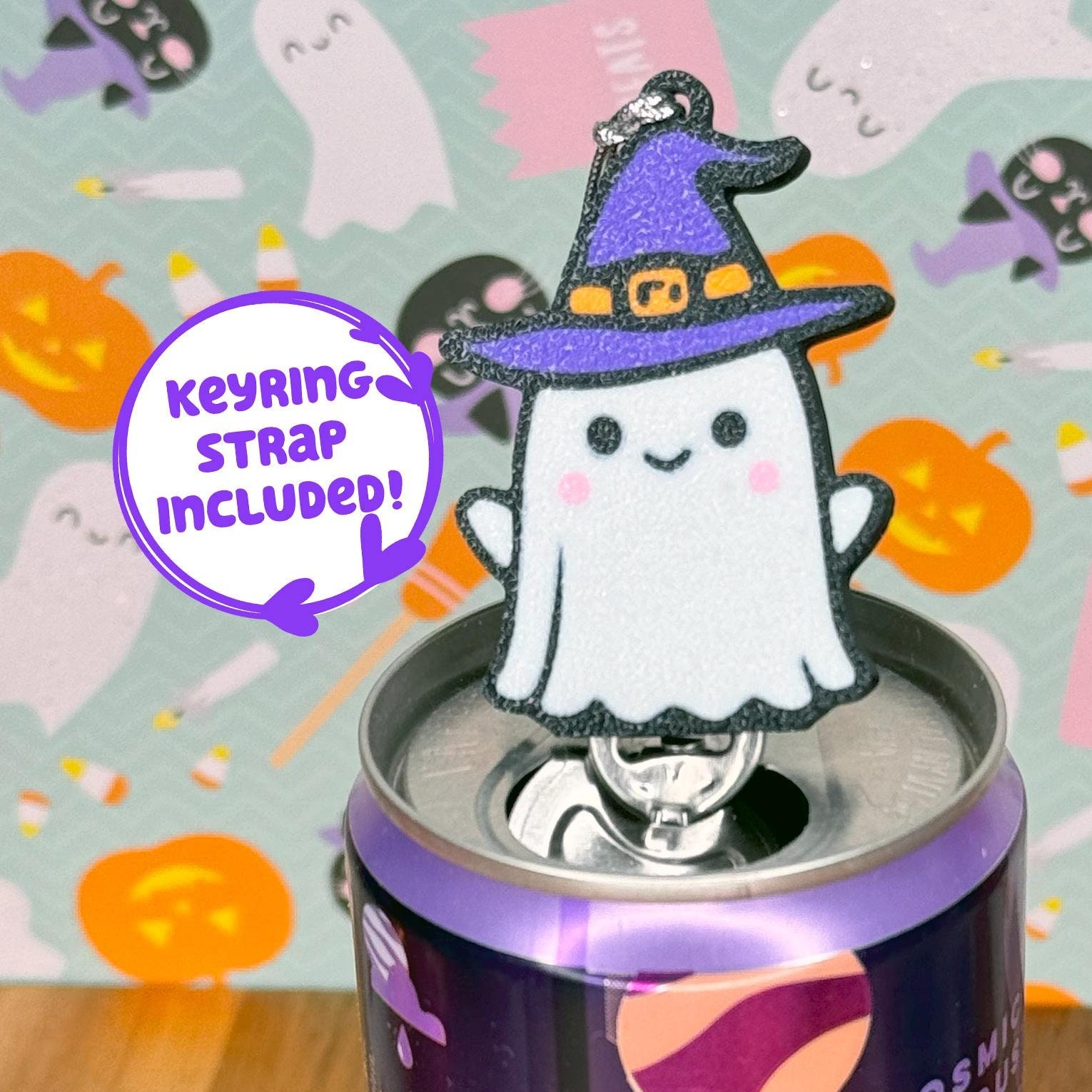 Ghost Witch Soda Can Tab Opener with Keychain strap - Unique Accessibility Halloween Ghoul Present Gift for sore hands, arthritis, therapy