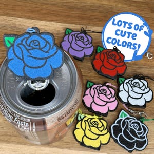 Rosebud Drink Tab Opener with Keychain strap - Adaptive Assistive Tech for Hand Strugggles - Beautiful Garden Flower Lovers Gift Present