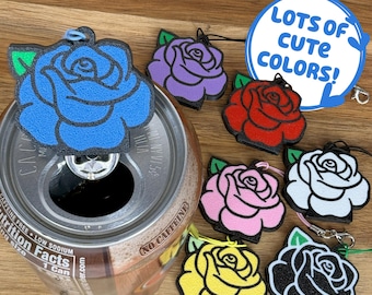 Rosebud Drink Tab Opener with Keychain strap - Adaptive Assistive Tech for Hand Strugggles - Beautiful Garden Flower Lovers Gift Present