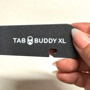 Tab Buddy XL Colors Food can tab opener help for long nails, sore hands assistive veggie, soup, cat, dog food magnet tech gadget arthritis Slate Grey