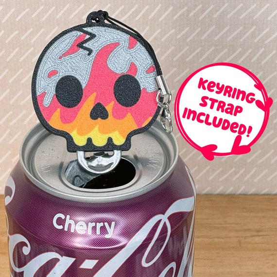 Fire Skull Soda Can Tab Opener With Keychain Strap - Unique