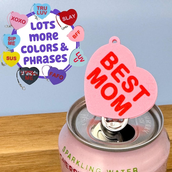 Candy Heart Tab Buddy Soda Can Opener With Keychain Strap - Sweet