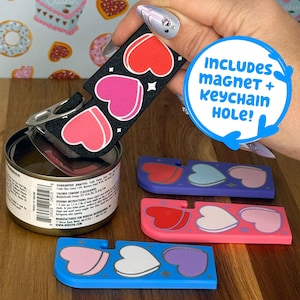 Tab Buddy XL Hearts - Unique Birthday Christmas birthday present gift magnet; Food can tab opener help for long nails, sore hands, arthritis