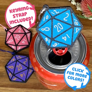 D20 Soda Dosenöffner mit Schlüsselbund - Einzigartige Accessoire Gamer Würfel Geschenk für schmerzende Hände, Arthritis, Geek Kultur Weihnachten