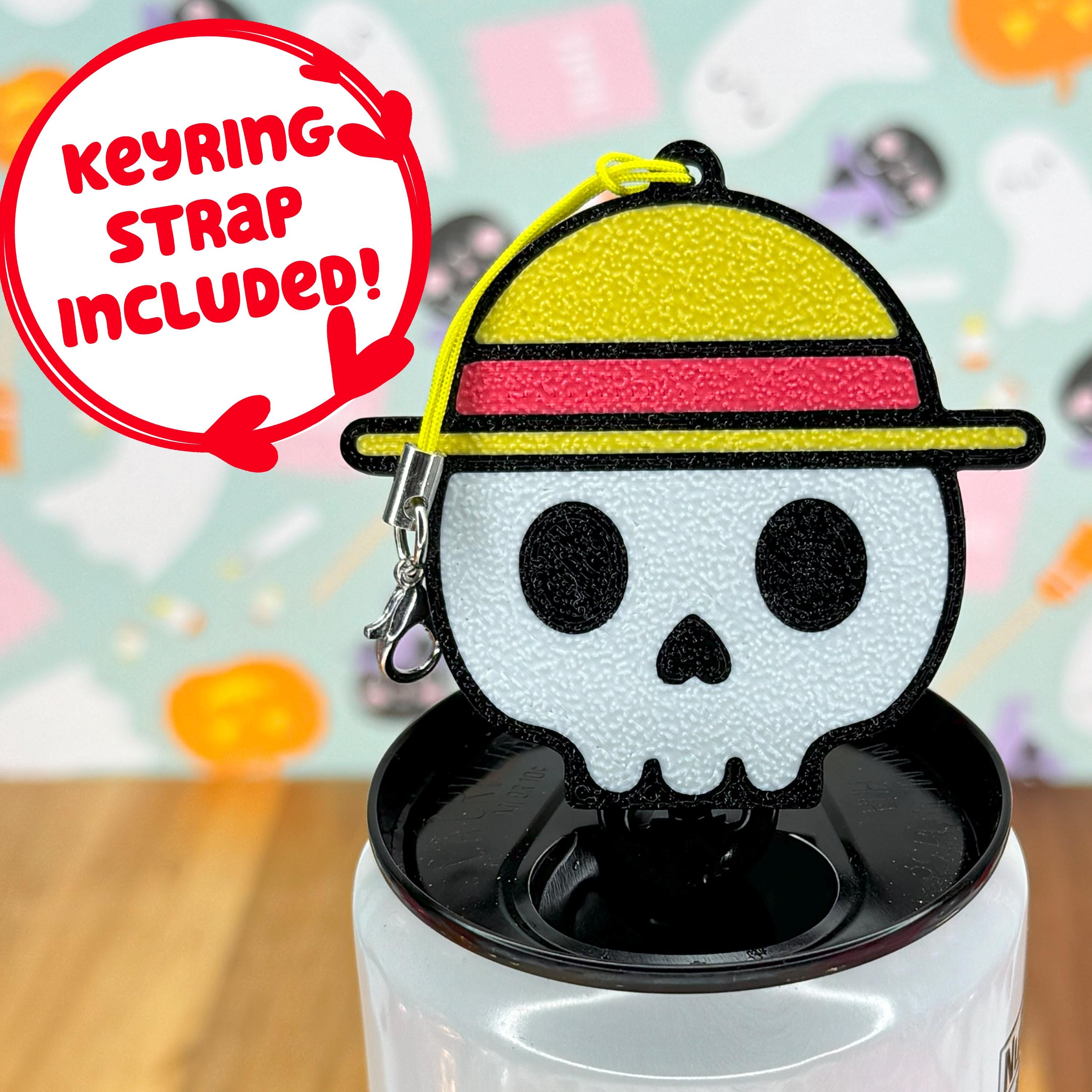 KahlerThe Curious One キャラクター スカルプチャー Straw Hat Skull Soda Can Tab Opener With Keychain Strap - Unique