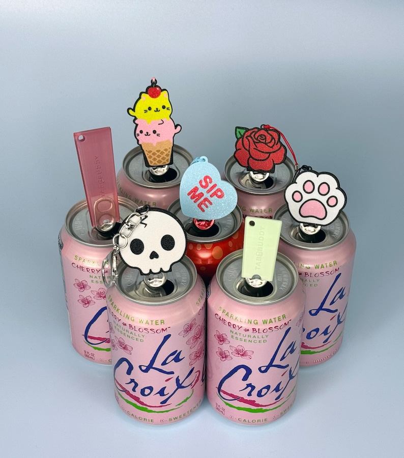 Kitty Cone Tab Buddies – Söt nyckelring med fliköppnare för barn, långa naglar, adaptiv, assisterande, artrit, sensorisk, handledsvärk bild 8