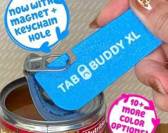 Tab Buddy XL Colors- Food can tab opener help for long nails, sore hands; assistive veggie, soup, cat, dog food magnet tech gadget arthritis