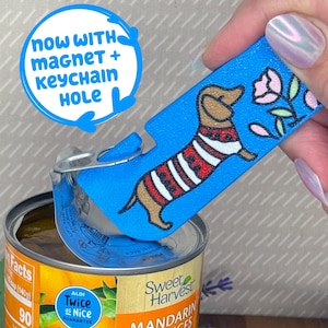 Tab Buddy XL Doxie Daisy: Unique Birthday Thanksgiving fall present gift magnet, Food pet paw can opener help for long nails, dachshund love