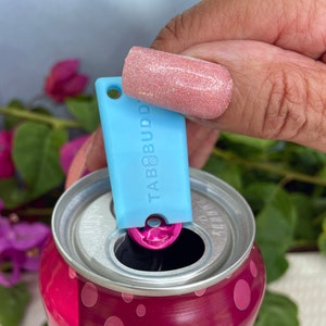 Tab Buddy Mini Keyring soda can tab opener help for kids, long nails, sore hands, on the go assistive tech, adaptive tool for arthritis image 4