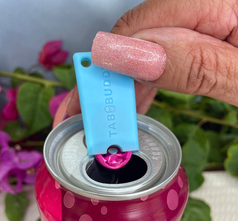 Tab Buddy Mini Keyring soda can tab opener help for kids, long nails, sore hands, on the go assistive tech, adaptive tool for arthritis image 4