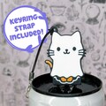 Ghost Kitty Cute Tab Opener with Keychain strap - Unique Halloween Trick or Treat Toy Swag - Fall Lovers Cat Present - nail saver gift
