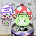Cute Toadstool Soda Can Tab Opener with Keychain strap - Unique Accessibility Halloween Frog Mushroom Present Gift for sore hands, arthritis