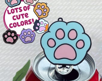 Tab Buddies Kitty Paw – Cute soda can tab opener help for kids, long nails, adapt; fun assistive cat gift present for sore hands, calico