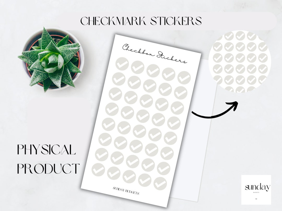 Mini Checkmark Planner Stickers: Neutral Budget Stickers - Etsy
